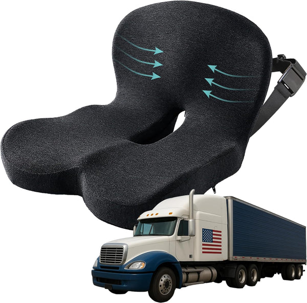 SOWAXGO Memory Foam Seat Cushion for Truck Drivers, Office Chairs, Car Seats, Sciatica