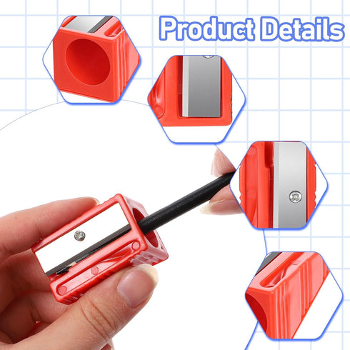 Styquenzer 4 PCS Carpenter Pencil Sharpener, Colourful Manual Portable Woodwork Pencil Cutter Heavy Duty Manual