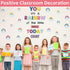 Motivational Rainbow Bulletin Board Cutouts, Happy Sunshine Day Inspirational Classroom Decoration for Wall Decor
