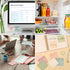 EOOUT Transparent Sticky Notes, 6 Pads 3x3 Inch, 300 Sheets Pastel Clear Self-Adhesive Waterproof Notes for School