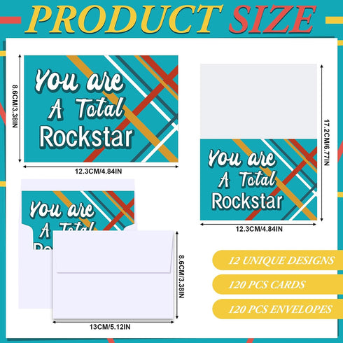 AmazingSpark 120 Pack 12 4.8 6.8'' Thank You Cards with Envelopes Bulk Designs x Thank You Postcards Notes Assorted