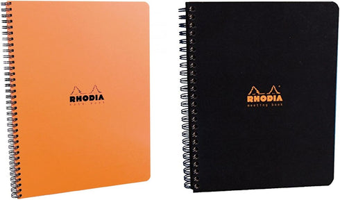 Rhodia Meeting Books, 8.85 x 11.69 Inches, Pack of 2, Black and Orange