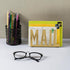 MyGift Modern Metal Desktop Mail Holder, Gold Office Desk Letter Sorter Organizer with MAIL Cutout Design