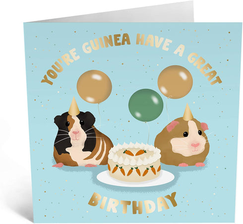 CENTRAL 23 Funny Birthday Card for Women - 'You're Guinea Have a Great Birthday' - Cute Guinea Pig Themed Card with