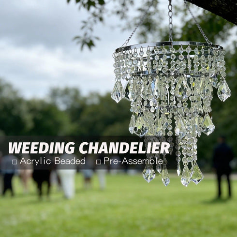 Acrylic Chandeliers Lampshade - Mini Beaded Light Fixture - Crystal Pendant Ceiling Light Shade