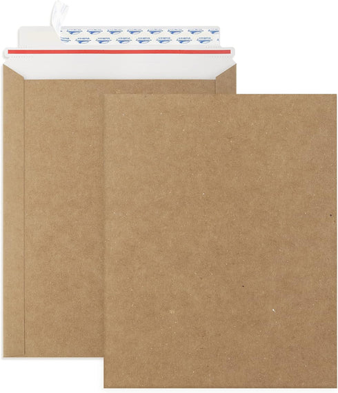 ValBox 9x11.5 Self Seal Photo Document Mailers - 25 Pack Stay Flat Brown Cardboard Envelopes