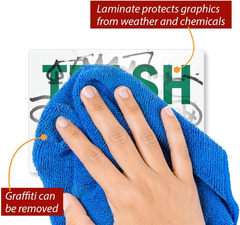 SmartSign Trash Only Label, 3.5" x 5", Laminated Vinyl