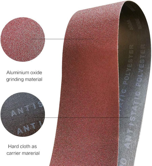1x30 Sanding Belt Pack, 1-Inch x 30-Inch, 12 Pcs (4 Each of 80 120 150 Grits) Aluminum Oxide