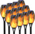 EOYIZW 12 Pack Solar Torch Light with Flickering Flame, 12 LEDs Solar