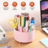 Desk Pencil Pen Holder, 5 Slots 360°Degree Rotating Pencil Pen Organizers for Desk, Desktop Storage Stationery Supplies Organizer, Cute Pencil Cup Pot for Office, School, Home, Art Supply, Pink by EDENMS