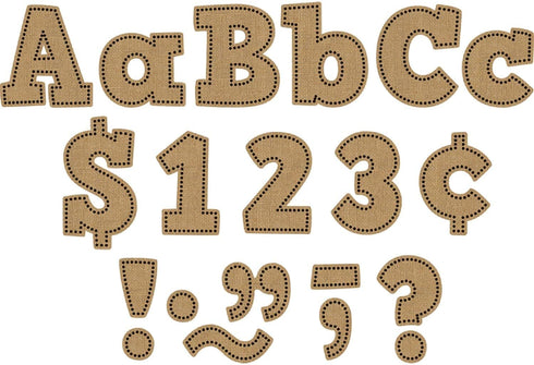 Teacher Created Resources Burlap Bold Block 4" Letters Combo Pack