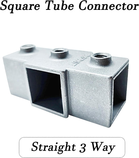 8 25mm 3 3-3.5mm Pcs Straight Line Way Square Tube Connector, Aluminum Alloy Tubing Corner Coupler, Pipe Fixed Joint