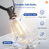 50FT 16 ST38 Bulbs(1 Dimmable addlon LED Outdoor String Lights with Remote Waterproof Patio Lights with Shatterproof