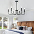 Lurinenna 6-Light Black Farmhouse Chandelier, Rustic Industrial Modern Ceiling Pendant Light, Adjustable Hanging Lamp