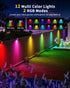 50ft,15 Lighting,IP67 Solar Fence Lights with Remote Control Multi Colors Solar Powered Outdoor Step Waterproof Led