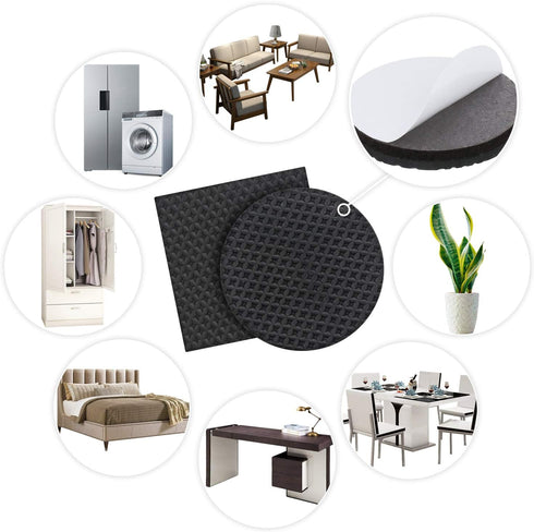 Yelanon Non Slip Furniture Pads - 78pcs (1+2+3+4)” Self Adhesive Rubber Feet for Furniture Legs, Anti Slide Protector