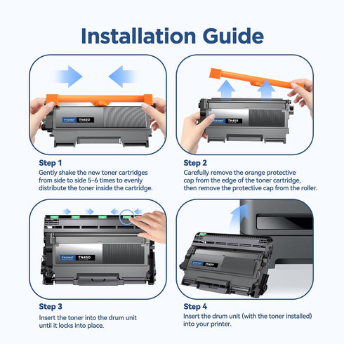 TN450 High Yield Compatible Toner Cartridge Replacement for Brother TN420 TN-450 (4 Black Pack)