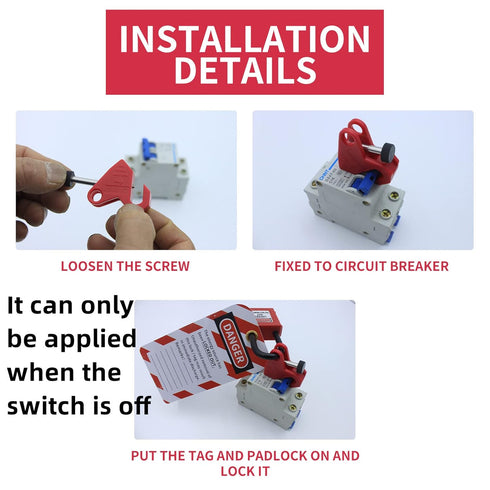 Circuit Breaker Lock Device for Universal Single and Multi Pole Breakers Lockout (BR-8038)