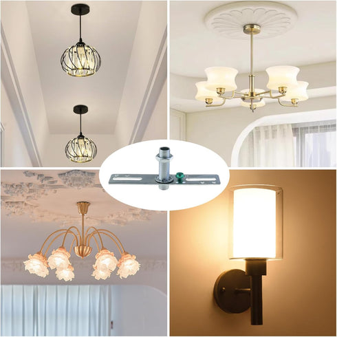 LUORNG 4 Sets 4 Inch Silver Pendant Light Plate Luminaire Mounting Bracket Kit Lamp Crossbar Mounting Bracket Universal