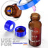 Autosampler Vials Cap, 9mm Blue Polypropylene Screw-Thread Caps with PTFE Red/Silicone White Septa by Biomed Scientific