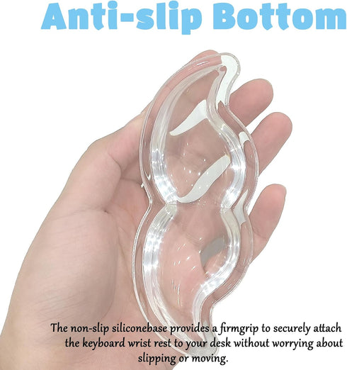 Elbow Gel Wrist Rest for Keyboard and Mouse Transparent White Mustache Pad Cushion Ergonomic Cute Clear Cool Mouse