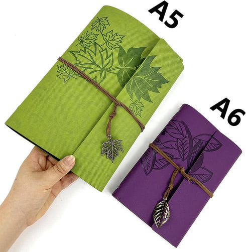 Leather Writing Journal Notebook, Classic Spiral Bound, Refillable Diary Sketchbook for Girls and Boys
