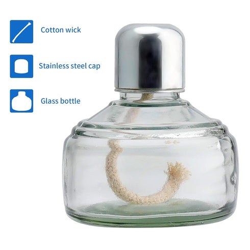 Dental Alcohol Lamp Glass Burner with Metal Cap, 150ml Dental Lab Equipment Heating