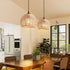 9.8inch Rattan Pendant Lights with Hand-Woven Shade Rattan Light Fixures BohoChandelier Ceiling,Wicker Pendant Lighting