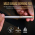 Scriveiner Silver Chrome Rollerball Pen - Luxury Pen with Real Gold Plating, Best Gift Set