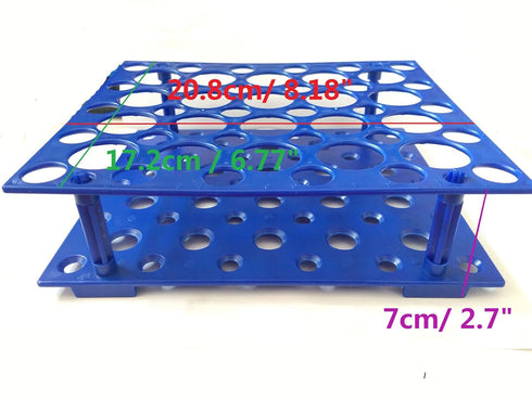 50-Well Blue Plastic Detachable Lab Test Tube Rack Holder Centrifugal Pipe Holes Stand for Placing 10ml, 15ml, 50ml centrifuge Tubes