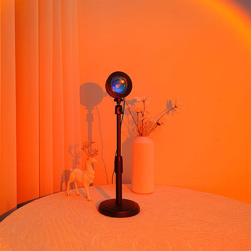 MOYAWSDGN Sunset 16 180 4 Table Lamp Projector with Remote, Colors Adjustable Rotation Sunlight with Lighting Modes