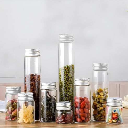 20ml Glass Vials, 30pcs Clear Glass Bottles with Aluminum Screw Caps