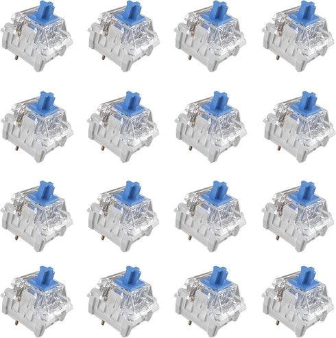 Mciepny Zhouwang 20pcs Blue Switch,3 Pin 50gf Clicky Accurate Typing Dustproof Pre Lubed