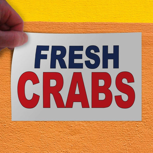 Fastasticdeals 36x24Inches Decal Stickers Multiple Sizes Fresh Crabs Blue Red Bar Restaurant Food Truck Industrial