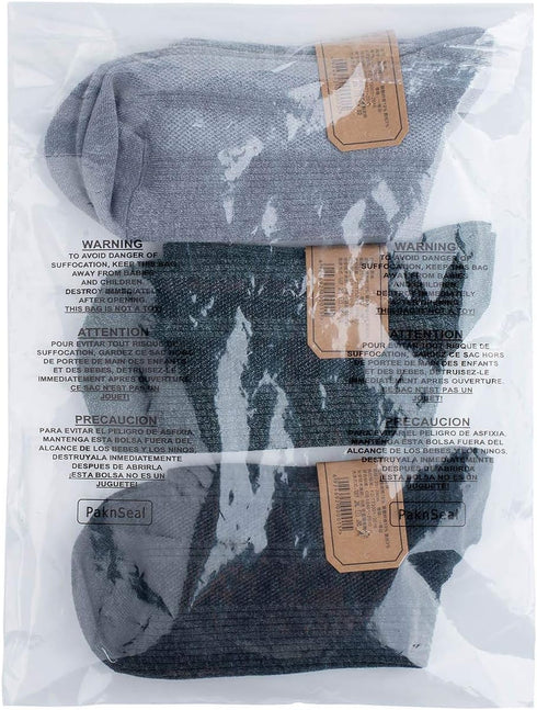 Clear 9x12 Self Seal Poly Bags, Suffocation Warning, 100 Count