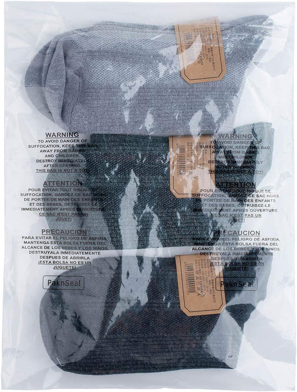 Clear 9x12 Self Seal Poly Bags, Suffocation Warning, 100 Count