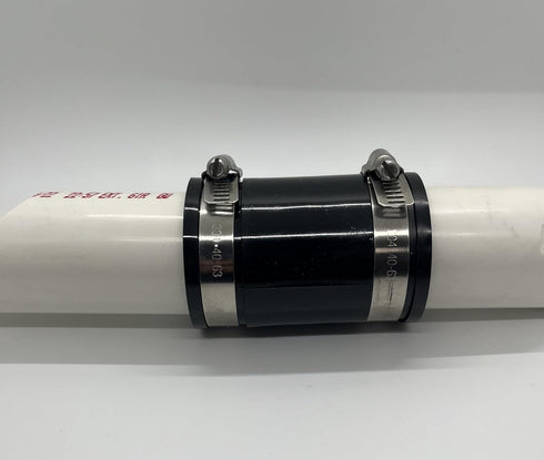 Flexible PVC Coupling With Stainless Steel Clamps 1-1/2", Black by Generic