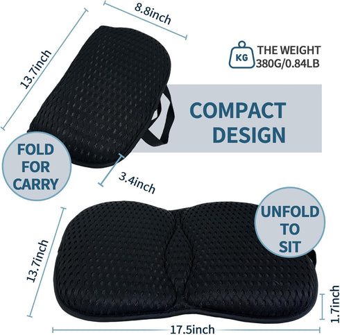 Newivi 3D Portable Breathable Seat Cushion Foldable, Soft & Lightweight for Airplane Travel Stadium Cushion