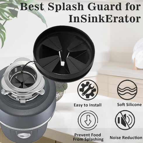 Garbage Disposal Splash Guard, 1-Pack Upgraded for InSinkErator Evolution Series, Removable Quiet Collar Drain Cover