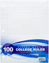 BAZIC 100 Sheet Filler Paper, College Ruled, 3 Hole Punched, 1-Pack for Office School Student Writing