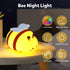 ollycasa Dimmable Bee Night Light, Cute Silicone Animal Bedside Lamp, Night Lamp for Kids Room, LED Lamp,Bedroom Touch