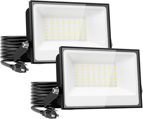 Onforu 40W Flood Lights Outdoor,4000lm Bright LED Work Light with Plug, 6500K