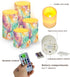 Cozeyat Set 4 Pink Marble Dasiy Battery Operated LED Candles of Flameless Pillar Candles with Remote Color Changing