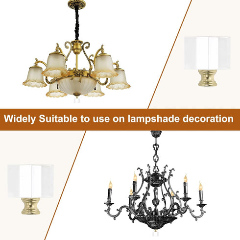 39mm 2 1/4-27 Inch PATIKIL Lamp Shade Finial, Pcs Cube Crystal Lamp Finials Caps Knob Threaded Base Clear Square Lamp