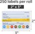 Dissolvable Label Shelf Life for Food Rotation Use by L LIKED | Stickers 2 x 3 Inch Roll of 250 Labels