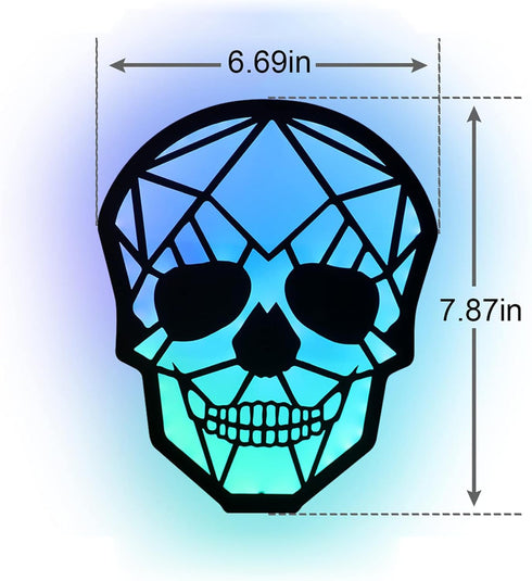 Battery Wall Lamp with RGB Color and Changing APP, Magnetic Cordless Skull Wall Sconces with Music Rhythm, Modern Smart