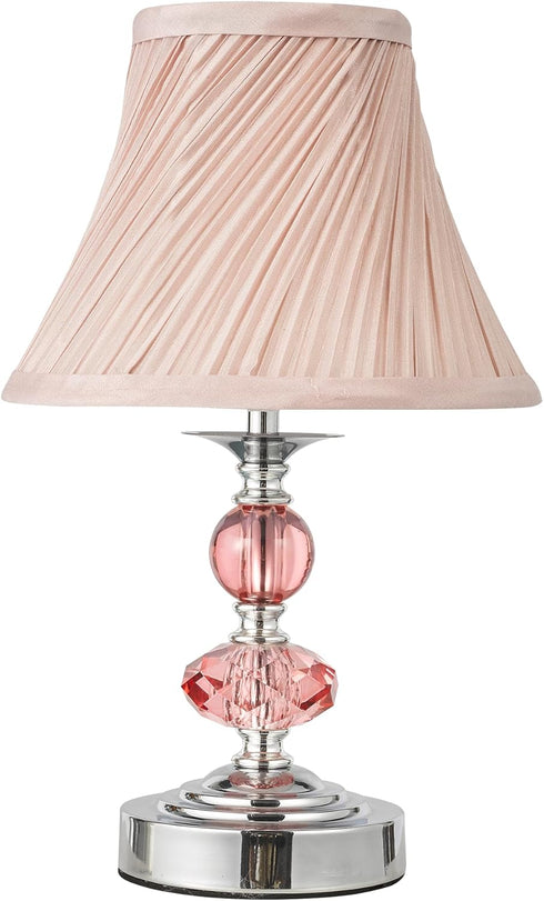 7 7 12 Inch Small Modern Crystal Bedside Table Lamp, x x Electroplaetd Silver Base Table Lamp for Bedrooms and Office