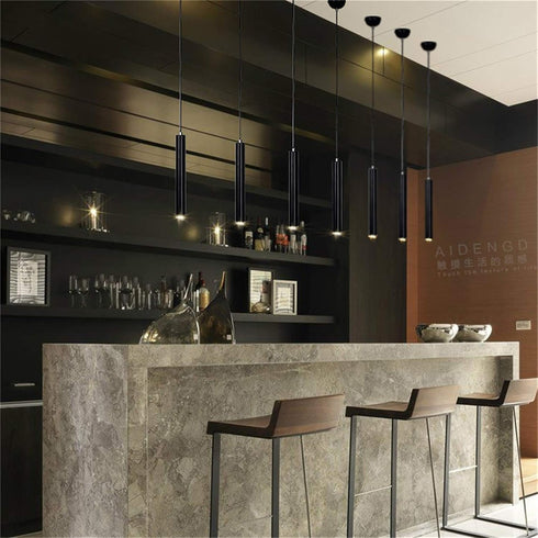 12W 5CM L40CM Dia Tube LED COB Modern Pendant Lights Spot Light for Kitchen Island Dining Living Room Bar Hanging Lamp