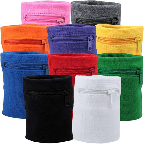Suddora Zipper Wrist Pouch - Sweatband Wallet for Keys, ID, Cards, Cash