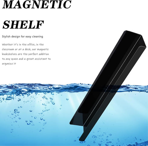 podafu 2 Pack 17 Inch 12 Lbs Super Magnetic Book Shelf Floating Bookshelves for RefrigeratorsWhiteboards and Folders